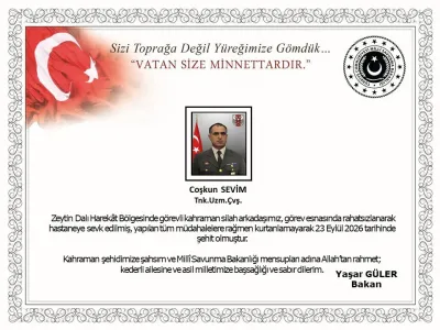 Görevi sırasında rahatsızlanan asker şehit oldu